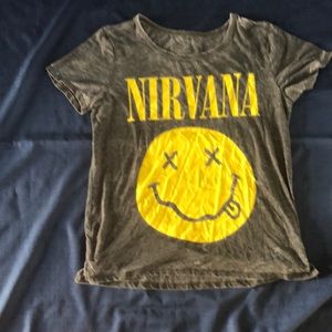 T-shirt Nirvana grey and yellow